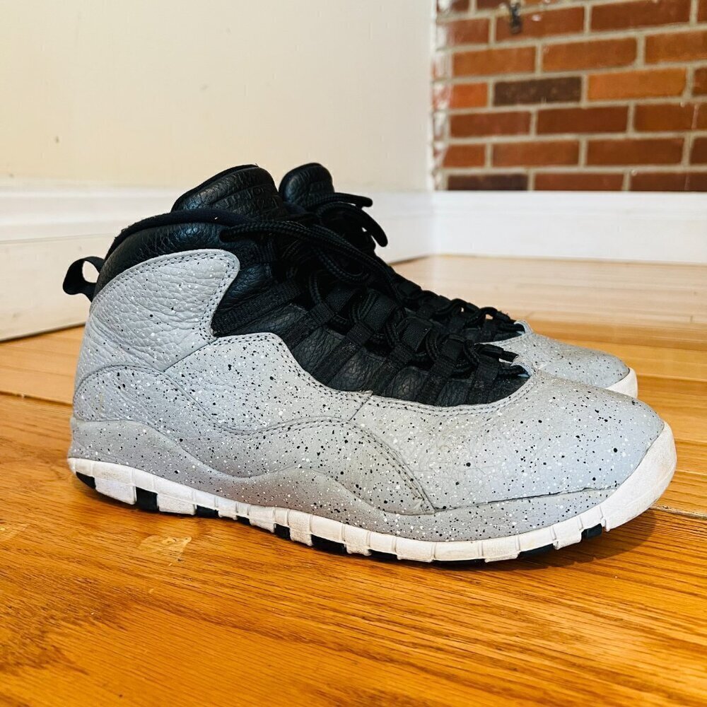 Nike AIR JORDAN 10 RETRO Cement Light Grey Smoke/Black Men’s size 10.5 - Picture 13 of 16